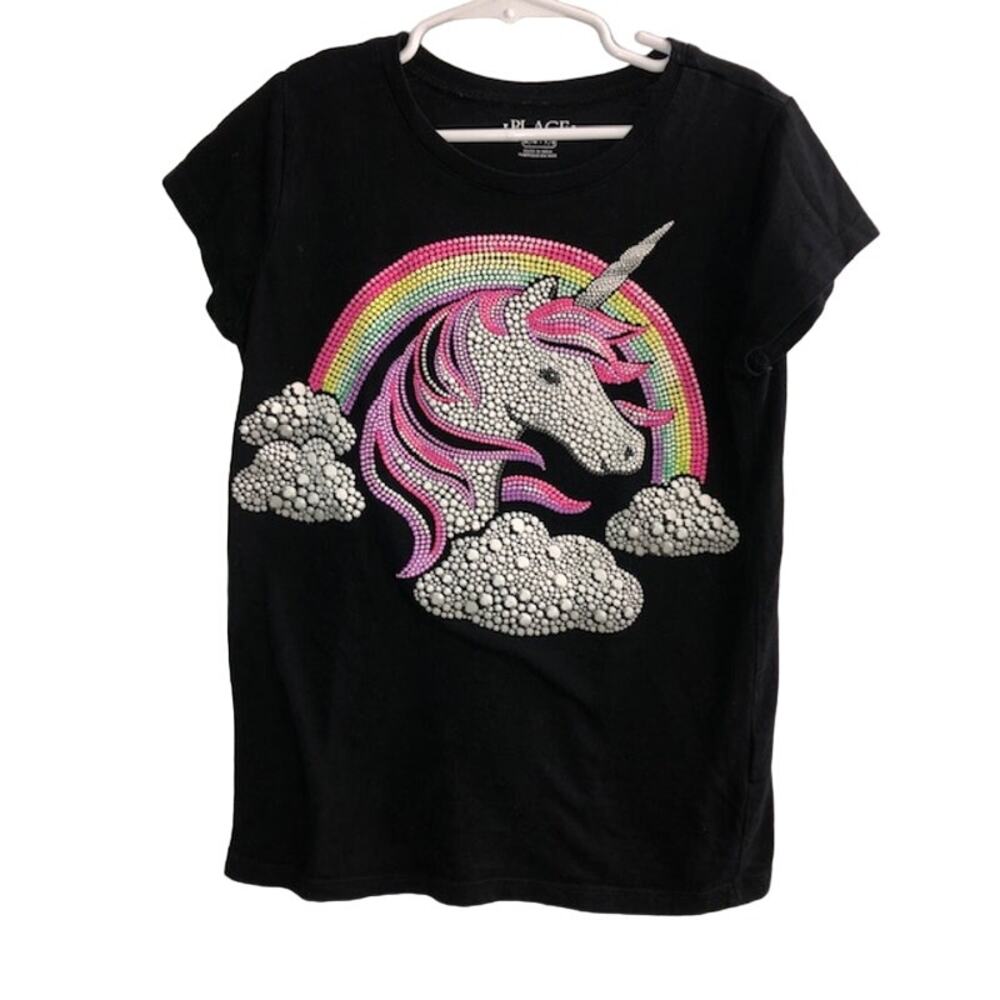 "The Place" Girls Short Sleeve T-shirt  -  Size Med (7/8)  "Unicorn"